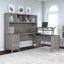 Bush Furniture Somerset 72W 3 Position Sit To Stand L Shaped Desk with Hutch in Platinum Gray