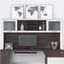 Bush Furniture Somerset 72W Desk Hutch in White and Storm Gray