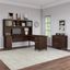 Bush Furniture Somerset 72W L Shaped Desk with Hutch and Lateral File Cabinet in Mocha Cherry