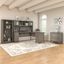 Bush Furniture Somerset 72W L Shaped Desk with Hutch, Lateral File Cabinet and Bookcase in Ash Gray
