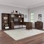 Bush Furniture Somerset 72W L Shaped Desk with Hutch, Lateral File Cabinet and Bookcase in Mocha Cherry