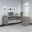 Bush Furniture Somerset 72W L Shaped Desk with Storage in Platinum Gray
