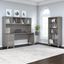 Bush Furniture Somerset 72W Office Desk with Hutch and 5 Shelf Bookcase in Platinum Gray