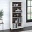 Bush Furniture Somerset Tall 5 Shelf Bookcase in White and Storm Gray