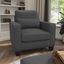 Bush Furniture Stockton Accent Chair with Arms in Charcoal Gray Herringbone