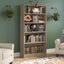 Bush Furniture Universal Tall 5 Shelf Bookcase in Ash Gray