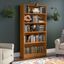 Bush Furniture Universal Tall 5 Shelf Bookcase in Natural Cherry