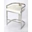Butler Bravo Silver and White Faux Leather Counter Stool