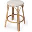 Butler Tobias Beige and White Rattan Counter Stool