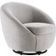Buttercup Fabric Upholstered Upholstered Fabric Swivel Chair In Black Light Gray
