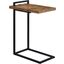 C-Shaped Accent Table With Usb Charging Port In Brown