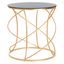 Cagney Gold and Black Glass Top Round Accent Table