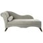 Caiden Grey and Espresso Velvet Chaise with Pillow