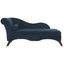 Caiden Navy and Espresso Velvet Chaise with Pillow