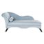 Caiden Slate Blue/Espresso Velvet Chaise with Pillow