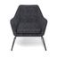 Caine Fabric Accent Chair with Black Powder Coated Sled Base In Charcoal Grey