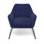 Caine Fabric Accent Chair with Black Powder Coated Sled Base In Navy Blue