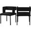 Caleb Velvet Dining Chair Set of 2 In Black