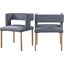 Caleb Velvet Dining Chair Set of 2 In Grey