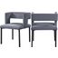 Caleb Velvet Dining Chair Set of 2 In Grey