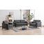 Callie Gray Velvet Fabric Sofa Loveseat Chair Living Room Set