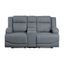 Camryn Double Reclining Love Seat With Center Console In Blue