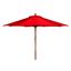 Cannes Red 9 Wooden Outdoor Umbrella