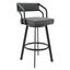 Capri 26 Inch Swivel Modern Black Metal and Slate Gray Faux Leather Bar and Counter Stool