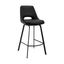 Carise Black Faux Leather and Black Metal Swivel 30 Inch Bar Stool