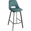 Carise Blue Faux Leather And Black Metal Swivel 30 Inch Bar Stool
