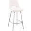 Carise White Faux Leather And Brushed Stainless Steel Swivel 30 Inch Bar Stool
