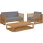 Carlsbad 3 Piece Teak Wood Outdoor Patio Set In Natural Gray EEI-5837-NAT-GRY