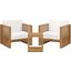 Carlsbad 3 Piece Teak Wood Outdoor Patio Set In Natural White EEI-5838-NAT-WHI