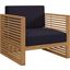 Carlsbad Teak Wood Outdoor Patio Armchair In Navy