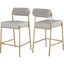 Carly Taupe Faux Leather Seat/Boucle Fabric Back Counter Stool