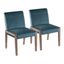 Carmen Chair Set of 2 In Teal and White