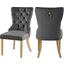 Carmen Velvet Dining Chairs Set of 2 In Grey