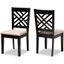 Caron Modern And Contemporary Sand Fabric Upholstered Espresso Brown Finished Wood 2-Piece Dining Chair Set