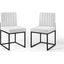 Carriage Dining Chair Upholstered Fabric Set of 2 EEI-4508-BLK-WHI