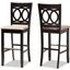 Carson Modern and Contemporary Sand Fabric Upholstered and Espresso Brown Finished Wood 2-Piece Bar Stool Set