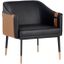 Carter Lounge Chair In Napa Black And Napa Cognac