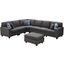 Casanova Dark Gray Linen 7-Piece Modular Sectional Sofa And Ottoman