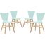 Cascade Light Blue Dining Chair Set of 4 EEI-3380-LBU