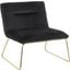 Casper Contemporary Accent Chair In Gold Metal And Black Velvet