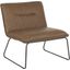 Casper Industrial Accent Chair In Black Metal And Espresso Faux Leather