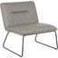 Casper Industrial Accent Chair In Black Metal And Grey Faux Leather