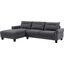 Caspian Upholstered Curved Arms Sectional Sofa In Grey