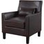 Cassidy Faux Leather Living Room Accent Arm Chair In Espresso