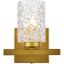 Cassie 1 Light Bath Sconce In Brass With Clear Shade