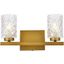 Cassie 2 Lights Bath Sconce In Brass With Clear Shade